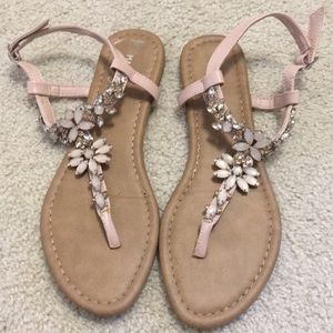 Light Mauve/Pink Women’s Sandals with Jewels